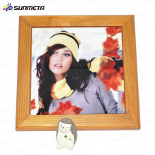 Personalized tile with Wooden Frame, blank for sublimation printing